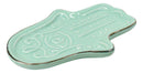 Mystical Turquoise Blue Hamsa Palm Hand Of Fatima Incense Holder Dish