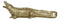 Large 2 Feet Gold Patina Crocodile Baring Jaws and Razor Teeth Garden Statue