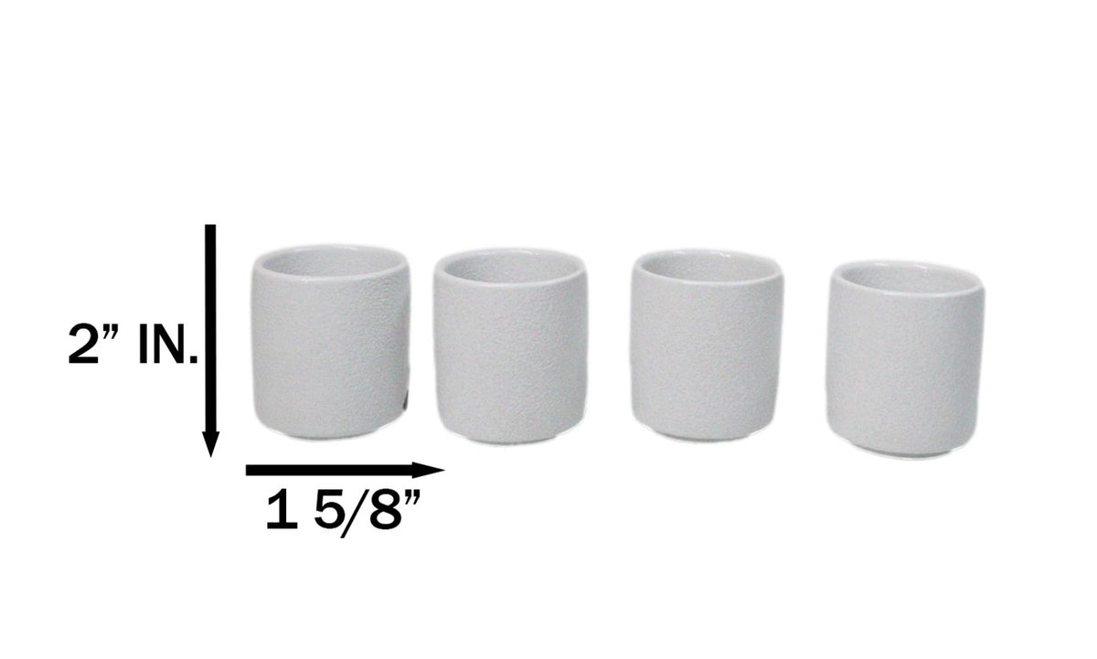 Set of 4 Yukino Hana Snow Flowers Art Porcelain 1.25oz Ochoko Yuzu Sake Cups