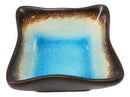 Set Of 6 Blue Sky Aozora Kannyu Ceramic Wavy Square Shaped Sauce Dishes 2.75"