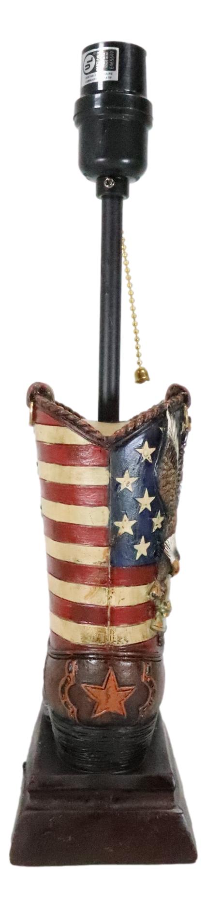 American Forgotten Soldier Eagle Rifle And Helmet Cowboy Boot Desktop Table Lamp