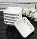 Pack Of 6 Square Yukino Hana Snowflakes Melamine Condiments Dipping Sauce Dishes