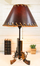 Rustic Western Texas Triple Six Shooter Gun Pistols Desktop Bedside Table Lamp