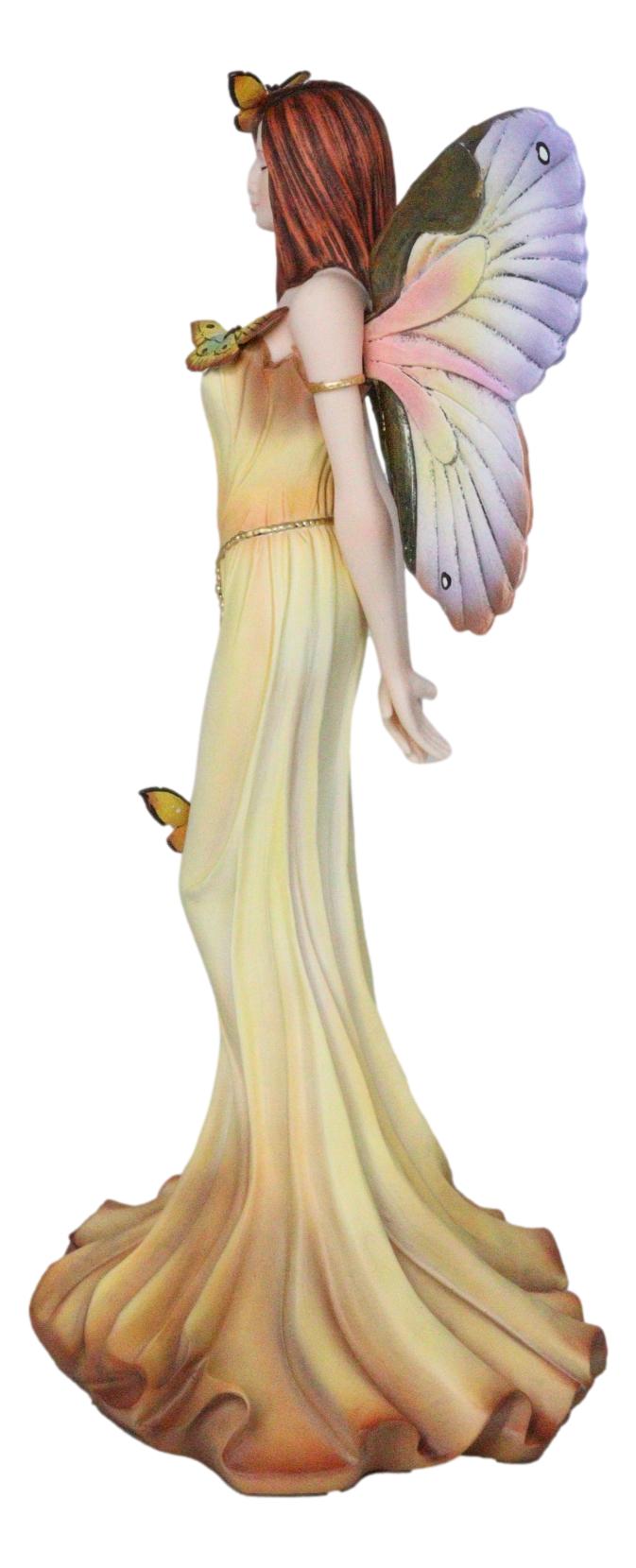 Whimsical Garden Spring Monarch Butterfly Fairy Standing Eyes Closed Figurine
