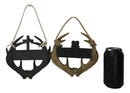 Set of 2 Rustic Western Deer Antlers Blessed And Welcome Wall Signs Ornaments