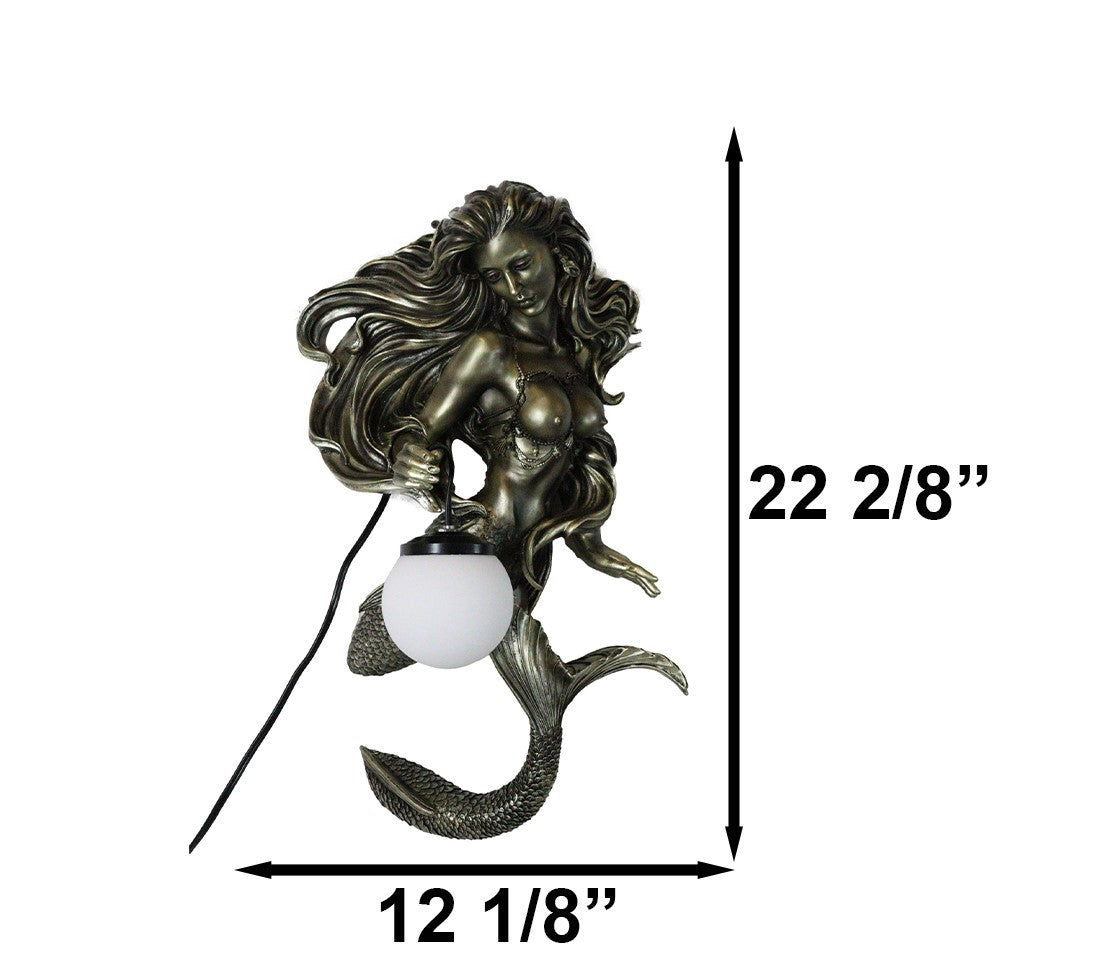 Ebros Gift Legendary Siren Mermaid The Odyssey LED Wall Lamp 22.25" H