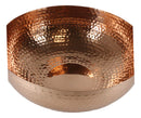 Large 13.75"D Round Hammered Iron Metal Serving Or Mixing Bowl Copper Finish