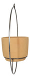 Modern Brown Clay Pot Wall Planter Pot Sconce With Round Wire Stand Holder
