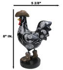 Black Western Country Cowboy Chicken Rooster Wearing Hat And Boots Figurine 8"H
