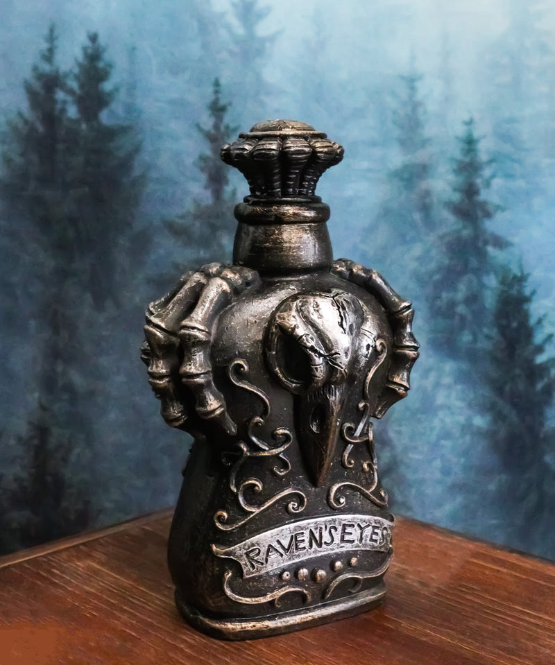 Ceramic Witchcraft Mad Doctor Skeleton Claws Poe Ravens Eyes Skull Potion Bottle