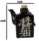 Black Traditional Made In Japan Soy Sauce Dispenser Flask 9oz Shoyu Calligraphy