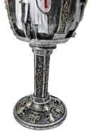 Medieval Swordsman White Templar Crusader Knight Suit of Armor Wine Goblet