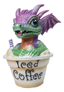 Ruth Thompson Artisan Iced Coffee With Sarah Wyrmling Dragon In Cup Figurine