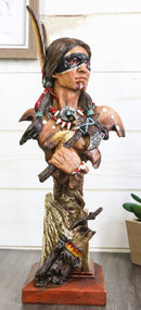 Koitsenko Hunter Native American Indian Chief Warrior Holding Axe Bust Figurine