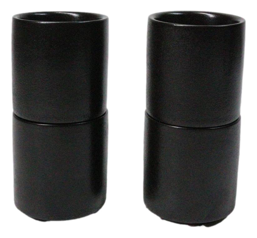 Set of 4 Kokuyo Black Minimalist Porcelain 1.25oz Ochoko Yuzu Sake Cups