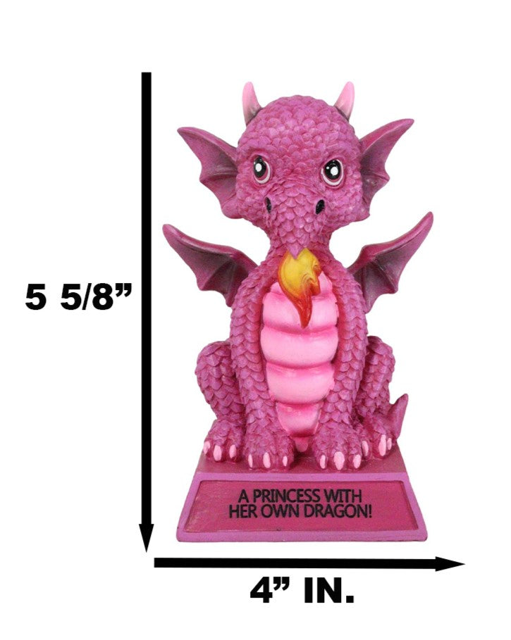 Pink Drake Koan Cartoon Chibi Dragon Figurine A Princess With Her Own Dragon