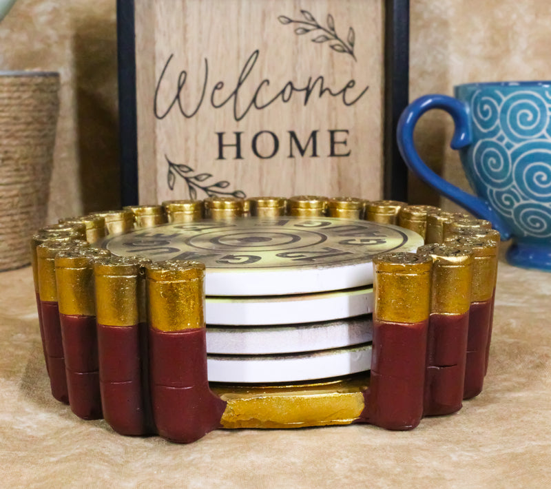 Western 12 Gauge Shotgun Shells Hunter's Ammo Round Coaster Set With 4 Coasters
