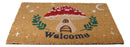 Welcome Toadstool Mushroom Home Wicca Coir Coconut Fiber Floor Mat Doormat 24"L