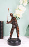 Pro Golfer Swinging Golf Club Bronze Electroplated Figurine With Pedestal 11"H