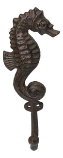 Pack of 2 Marine Ocean Nautical Seahorse Wall Cast Iron Rustic Coat Hooks