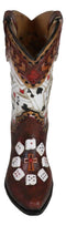 Rustic Western Gambler Casino Poker Cards Dice Cowboy Boot Vase Planter Figurine