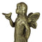 Cast Iron Rustic Enchanted Fantasy Girl Fairy Pixie Faerie With Bird Figurine
