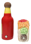 Ceramic Taco Tuesday Hot Sauce Bottle And Cheese Taco Salt Pepper Shakers Set