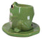 Whimsical Green Toad Frog On Lily Pad Ceramic Essential Oil Warmer Candle Holder
