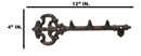 Rustic Cast Iron Dragon Claws Dungeon Key Triple Peg Wall Hook Sculpture 12"