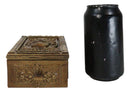 Rustic Bronzed Tooled Floral Mayan Aztec Skull Wicca Tarot Cards Decorative Box