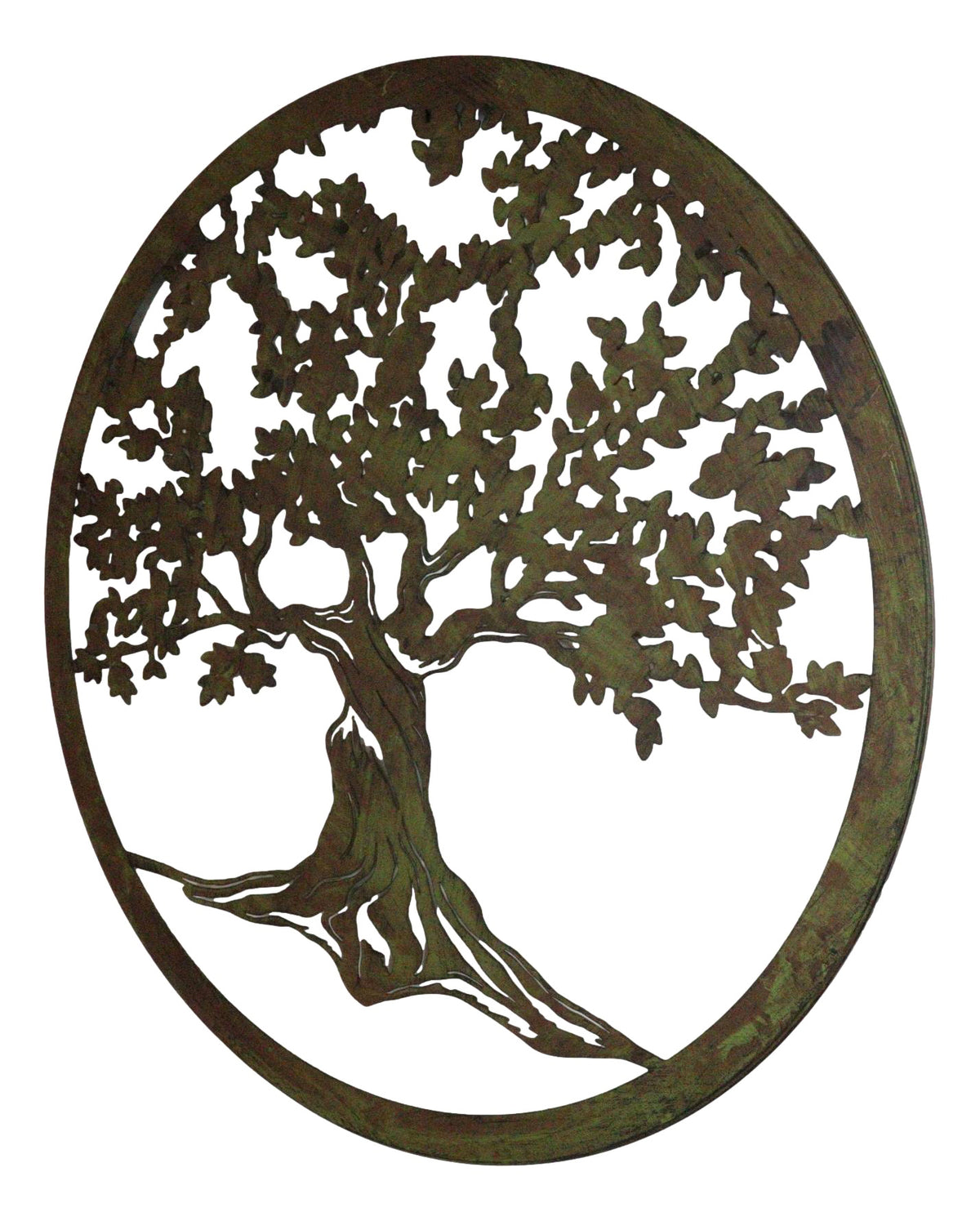 Green 24"D Oversized Celtic Tree of Life Medallion Metal Wall Circle Plaque