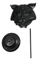 Wicca Black Sacred Cat Moon Masque Ornament On Pole Stand Or Wall Sculpture