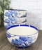Pack Of 4 Blue Japanese Hokusai Great Wave Ceramic Soup Rice Salad Bowls 22oz