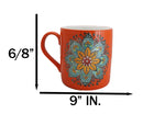Orange Svadhishthana Sacral Chakra Zen Flower Of Life Mandala Circle Ceramic Mug