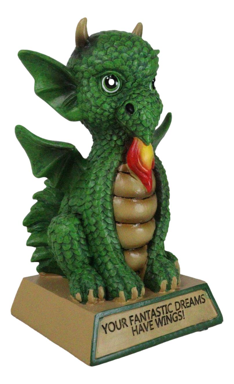 Green Koan Cartoon Chibi Dragon Figurine Your Fantastic Dreams Have Wings!