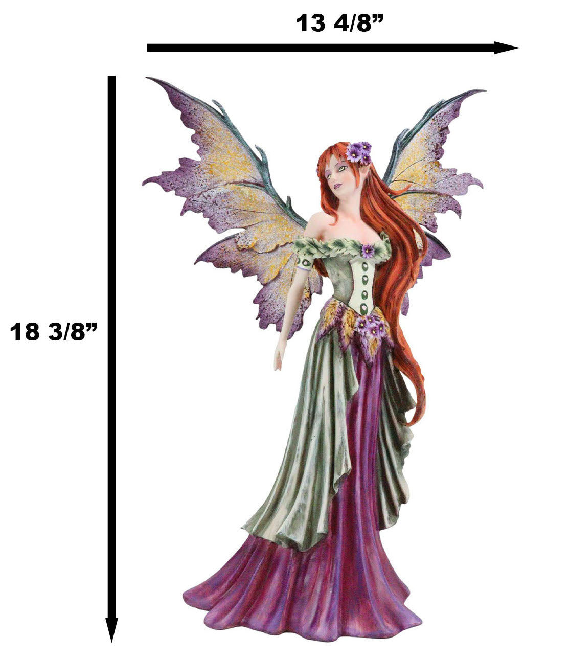 Amy Brown Large Summer Fairy Queen With Flower Adornment Statue Garden Fairies - Ebros Gift