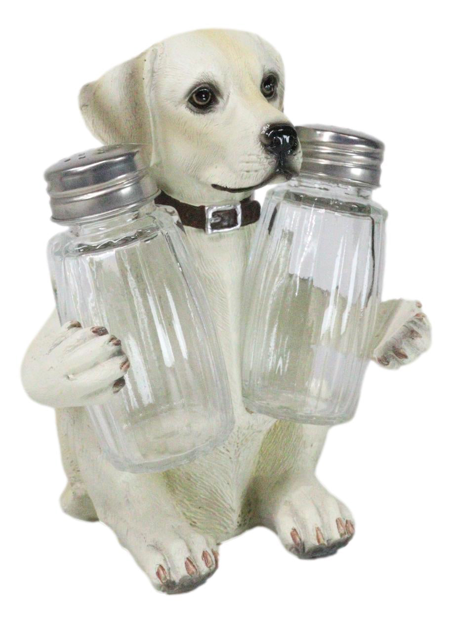 Pup And Spice Wide Eyed Cute Labrador Puppy Dog Glass Salt & Pepper Shakers Set