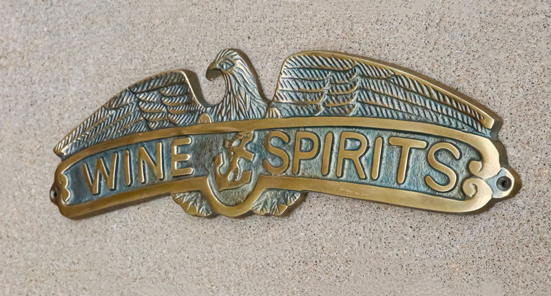 Marine Bald Eagle Sailor Anchor Wine And Spirits Aluminum Wall Decor Plaque