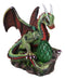 Fantasy Green And Red Volcano Dragon Guarding LED Scaled Egg Decorative Figurine