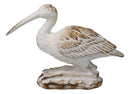 Nautical Marine Roosting Scarlet Ibis Distressed Faux Wood Finish Figurine