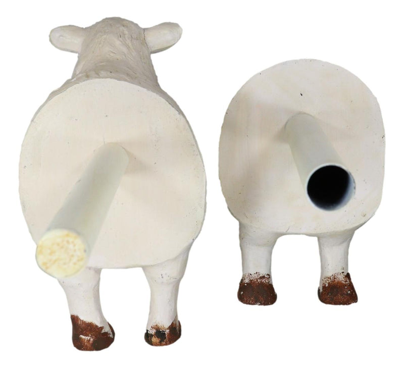 Rustic White Sheep Lamb Free Standing Kitchen Paper Towel Holder Dispenser