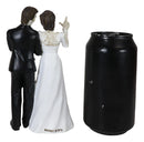 Love Never Dies Skeleton Wedding Couple Bride and Groom Love Hand Sign Figurine