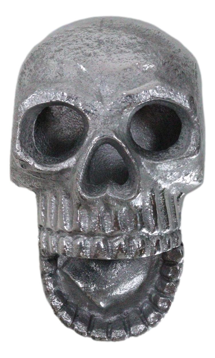 Silver Metal Bone Chilling Grinning Skull Skeleton Wall Beer Bottle Cap Opener
