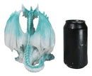 Fantasy Land Of Dragons Crouching Pale White Arctic Snow Winter Dragon Figurine
