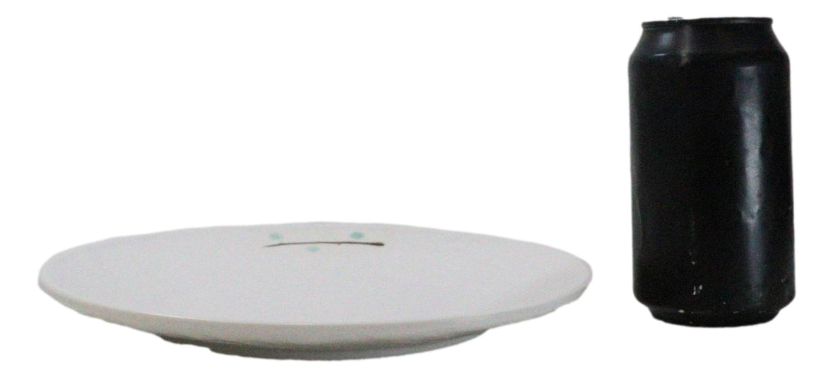 Set Of 6 Modern Yukino Hana Snowflakes Melamine Round Entree Dinner Plates 9"D