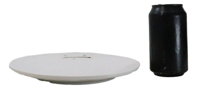 Set Of 6 Modern Yukino Hana Snowflakes Melamine Round Entree Dinner Plates 9"D