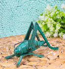 Antiqued Green Verdigris Solid Brass Medium Cricket Good Luck Sculpture 5.5"L