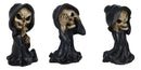 Set Of 3 See No Evil Speak No Evil Hear No Evil Grim Reaper Chibi Mini Figurines