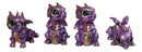 Set of 12 Metallic Purple Green & Black Mini Cyborg Steampunk Dragon Figurines