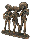 Day of The Dead Skeleton Mariachi Trio Guitarron Trumpet And Violin Figurine